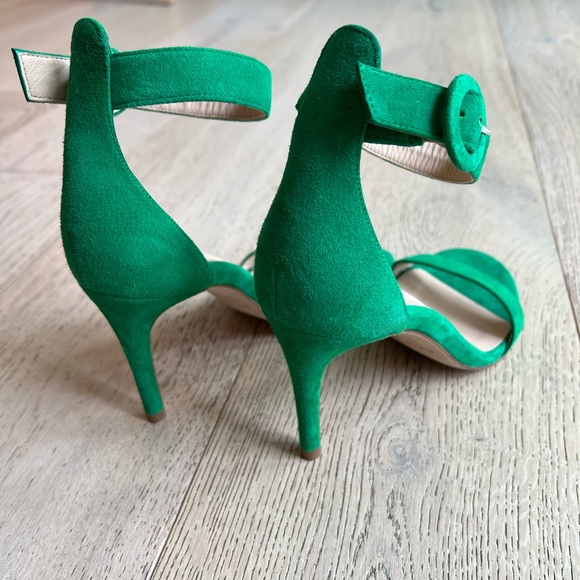 L’AGENCE Green Real Leather and Velvet Heels NWOT - Picture 5 of 11